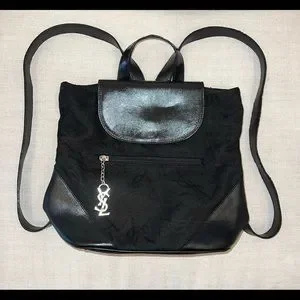 Auth YVES SAINT LAURENT Black Leather Cloth Backpack Purse Vintage YSL Logo Bag Saint Laurent Backpack Bags & Handbags for Women for sale | eBay main image 4